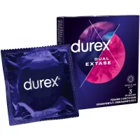 Condoms Durex Dual Extase embossed with anesthetic 3 pcs. (5052197053401)