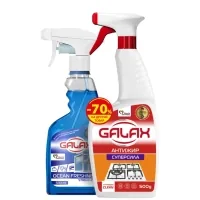 Set of household chemicals Galax Antigrease 500 ml + Glass and mirror cleaner Ocean freshness 500 ml (9200000987535)