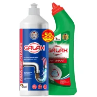 Set of household chemicals Galax For cleaning the toilet bowl Antinalit 750 g + Means for cleaning pipes 1000 g (9202009987547)