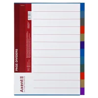 Axent colored page divider, 12 dividers, plastic (1912-01-А)