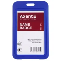 Badge Axent vertical, PP, 50x85mm, blue (4530-07-A)