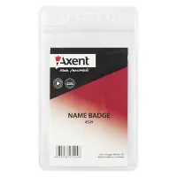 Badge Axent vertical, zip lock, 54x82mm, transparent (4529-A)