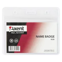 Badge Axent horizontal, zip lock, 100x82 mm, transparent (4528-A)