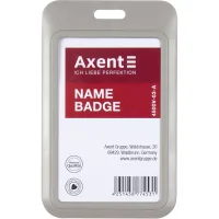 Badge Axent slider vertical, 54x85mm, warm gray (4500V-03-A)