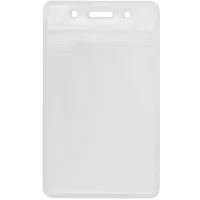 Badge Optima vertical zip lock, PVC 62x91 mm (O45610)