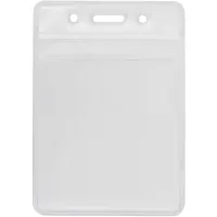 Badge Optima vertical zip lock PVC, 75x95 mm (O45612)