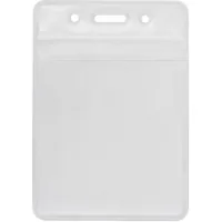 Badge Optima vertical zip lock PVC, 91x128 mm (O45629)