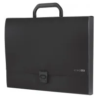 Folder - briefcase Economix plastic A4 with clasp 1 compartment, black (E31607-01)