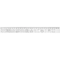 Ruler Economix 30 cm geometric shapes and formulas, printed (E81330-04)