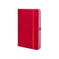 Книга записна Optima А5 NEBRASKA, м’яка обкладинка, гумка, білий блок лінія, червоний (O20124-03)