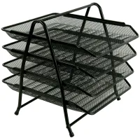 Paper tray Axent horizontal 4-in-1, metal, black (2129-01-A)