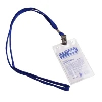Badge Buromax vertical, 64 x 108 mm, with a lanyard on a clip (BM.5413)