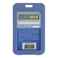 Badge Buromax vertical, 69 x 111mm, PP+PVC, blue-gray (BM.5414-95)