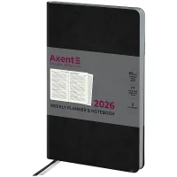 Тижневик Axent датований 2026 Partner City Soft 125х195, чорний (8521-26-01-A)