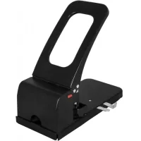 Hole punch Economix metal case with ruler, up to 100 sheets black (E40126)