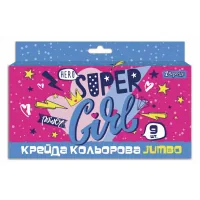 Крейда 1 вересня кольорова 9 шт, JUMBO "Cool girl" (400409)