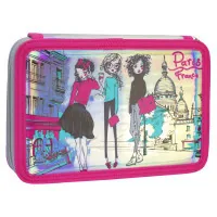 Cool For School pencil case 2 compartments with flaps Pink (CF87283)