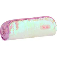 Cool For School pencil case 2 compartments with sequins White (CF6490-white)