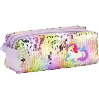 Cool For School pencil case 2 compartments with sequins and appliqué Blue (CF6615-blue)