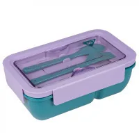 Lunch box for children Yes Fusion 850 ml with accessories purple-green (708170)
