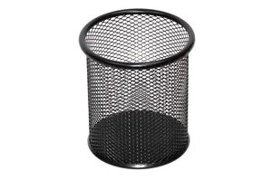 Stand for pens metal /802(13150)/ "Mesh" round black 9*10cm (1/12/96)