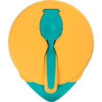 Baby plate Baboo with lid and spoon, from 6 months (green-orange) (9-028)