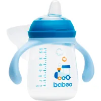 Baboo non-spill drinking bottle with silicone spout, 260 ml, 6+ months (Transporti / blue) (8-121)