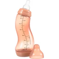 Difrax S-bottle Natural Trend feeding bottle with silicone nipple, 250 ml (706T Peachy)