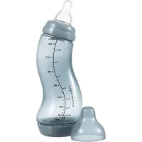 Difrax S-bottle Natural Trend feeding bottle with silicone nipple, 250 ml (706T Stone)