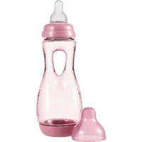 Difrax feeding bottle with silicone teat and holding arm, 240 ml (193 Raspberry)
