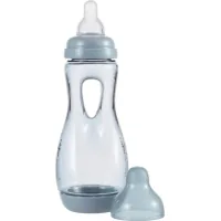 Difrax feeding bottle with silicone teat and holding arm, 240 ml (193 Stone)