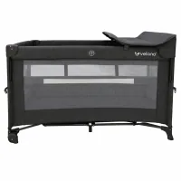 Children's playpen Velano with a second tier and a Tino diaper cover, dark gray (46160)