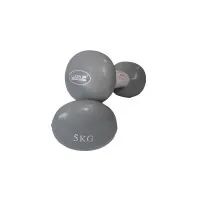 Dumbbell set LiveUp Vinyl Dumbbell Egg Head vinyl gray 2x5kg LS2001-5 (6951376138252)