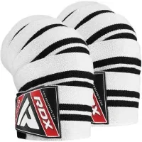RDX Knee Wraps K1 GYM Knee Wraps White/Black Plus (WAH-K1W+)