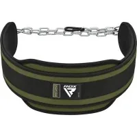 RDX weight belt Belt with chain T7 Pro Dipping Belt 2 Layer Army Green (WDB-T7AG)