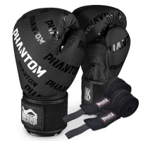 Phantom APEX Velcro Black 12oz Boxing Gloves (PHBG2368-12)