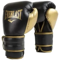 Боксерські рукавички Everlast PowerLock Boxing Training Gloves P00002662 чорний, золотий 12 унцій (009283611972)