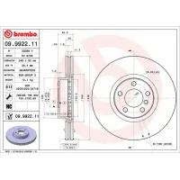 Гальмівний диск Brembo 09.9922.11