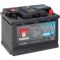 Car battery Yuasa 12V 60Ah AGM Start Stop Plus Battery (YBX9027)