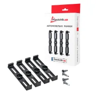 License plate frame Poputchik invisible standard black, set of 4 (24-051-IS)