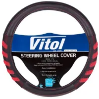 Чохол на руль VITOL M чорн./черв. (VLU-1808010 BK/RD M)