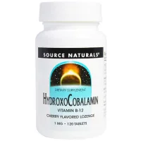 Вітамін Source Naturals Вітамін B12, 1 мг, Гідроксокобаламін, смак вишні, Hydroxocob (SNS-02655)