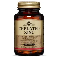 Мінерали Solgar Цинк хелат, Chelated Zinc, 100 таблеток (SOL00800)