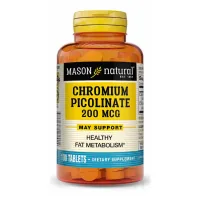 Minerals Mason Natural Chromium Picolinate 200 mcg, Chromium Picolinate, 100 tablets (MAV12241)