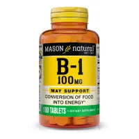 Vitamin Mason Natural Vitamin B1 100 mg, Vitamin B1, 100 tablets (MAV05651)