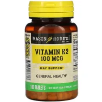 Vitamin Mason Natural Vitamin K2 100 mcg, Vitamin K2, 100 tablets (MAV17681)