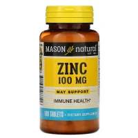 Minerals Mason Natural Zinc 100 mg, Zinc, 100 tablets (MAV07751)