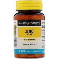 Minerals Mason Natural Zinc 50 mg, Zinc, 100 tablets (MAV06911)