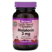 Amino Acid Bluebonnet Nutrition Melatonin, Melatonin, 3 mg, EarthSweet, Raspberry Flavor, 120 (BLB-00994)