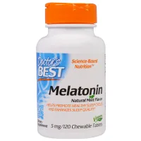 Amino Acid Doctor's Best Melatonin 5mg, Mint Flavor, 120 Chewable Tablets (DRB-00407)